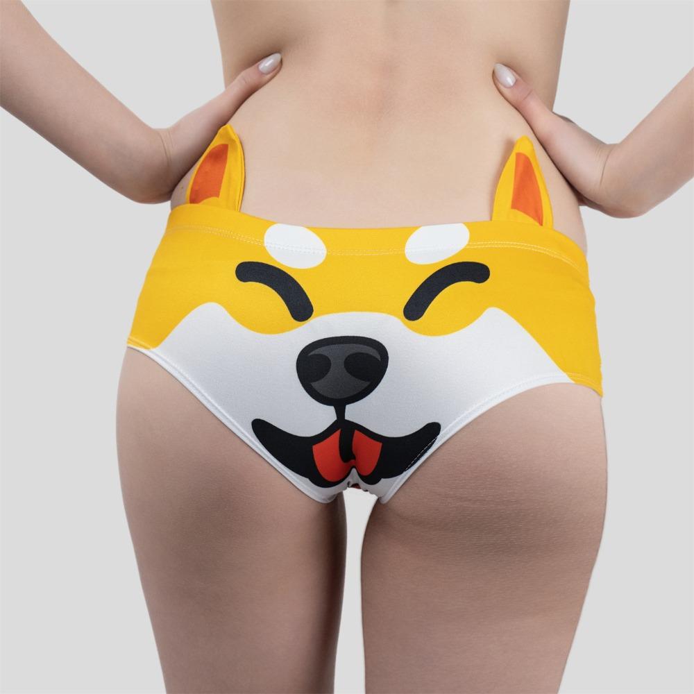 3D Ohren Damen Unterwäsche Kleiner Fuchs Shiba Inu Schwein Schaf Bedruckte Bequeme Damen Slips Atmungsaktive Mädchen Slips Damen Mädchen