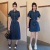 Plus Size Women's Denim Dress - 2026 Summer Slimming Skirt for Tummy Concealment
