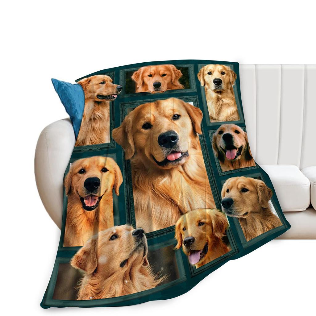 Golden Retriever Blanket Soft Lightweight Flannel Fleece Throw Blanket for Couch Bed Sofa Travel Gift for Women Girls Pet Lovers