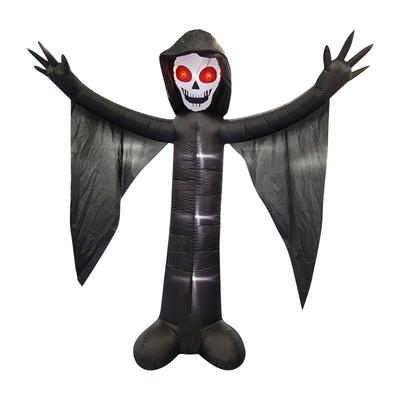 Halloween Inflatable Outdoor Decoration, Inflatable Holding Witch Hat, Built-in LED Light, Halloween Garden Inflatable Toy For Patio Garden Holiday