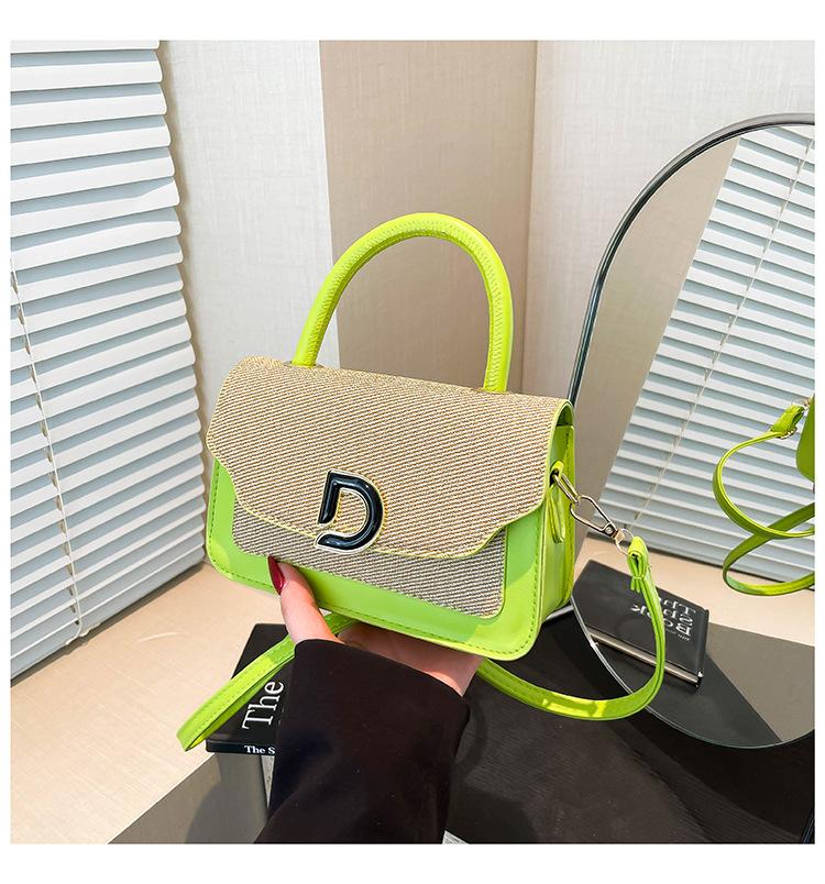 2025 spring contrasting splicing high-end sense retro fashion trend handbag casual versatile niche design messenger