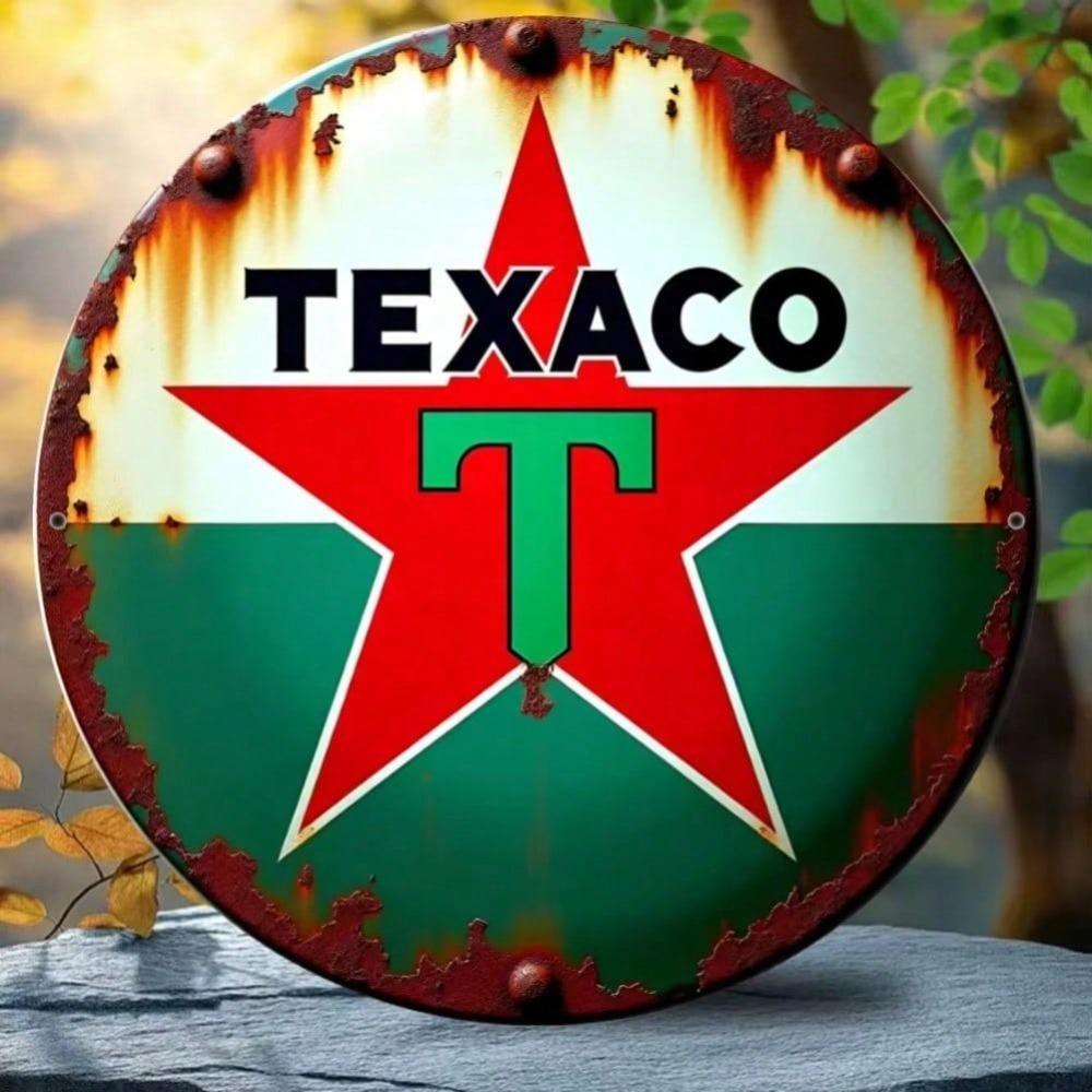 Exclusive Texaco Star Retro Metal Tin Sign Vintage Wall Art Home Decor