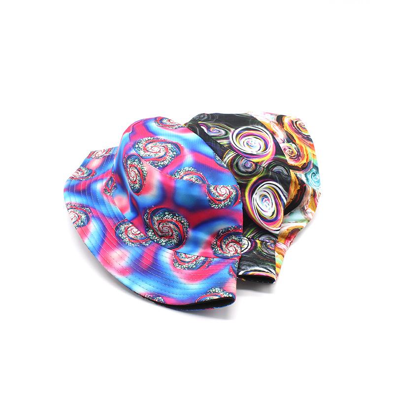 Starry Sky Black Hole 3D Printed Bucket Hat Flat Top Versatile Men And Women Travel Sunshade Basin Hat Double-Sided Can Wear Hat