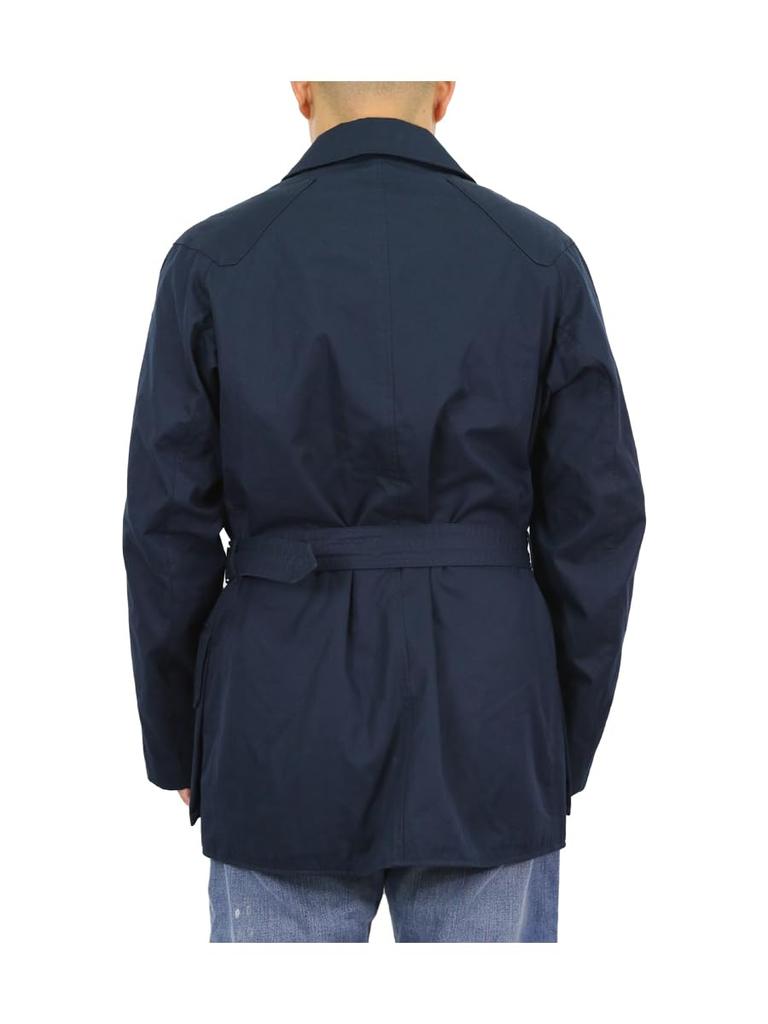 POLO RALPH LAUREN Men’s Twill Belted Coat, Navy, Size L, Classic Belted Outerwear Jacket (01010008)