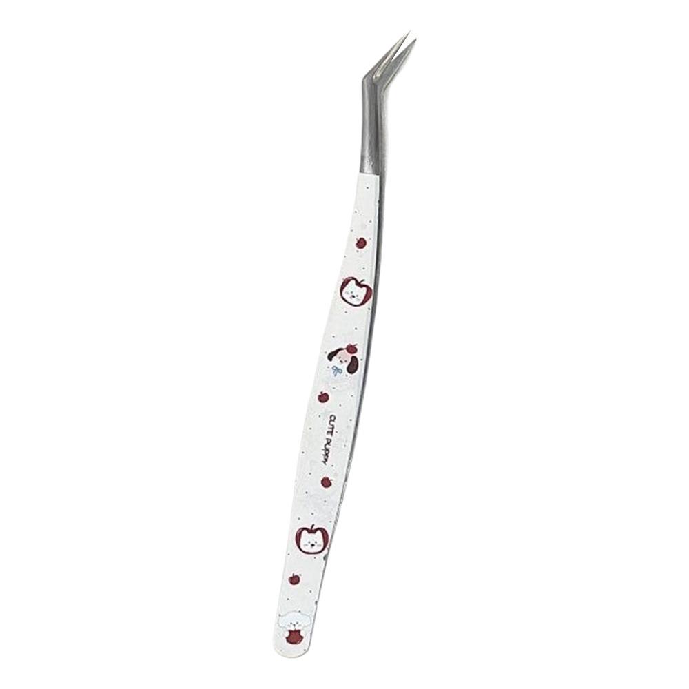 

Stainless Steel Curved Stickers Tweezers Anti-static Eyelash Curler Beauty Makeup Tools Style 2