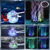 Aquarium Underwater LED Light Air Bubble Stone Colorful For Fish Tank Round Lamp
