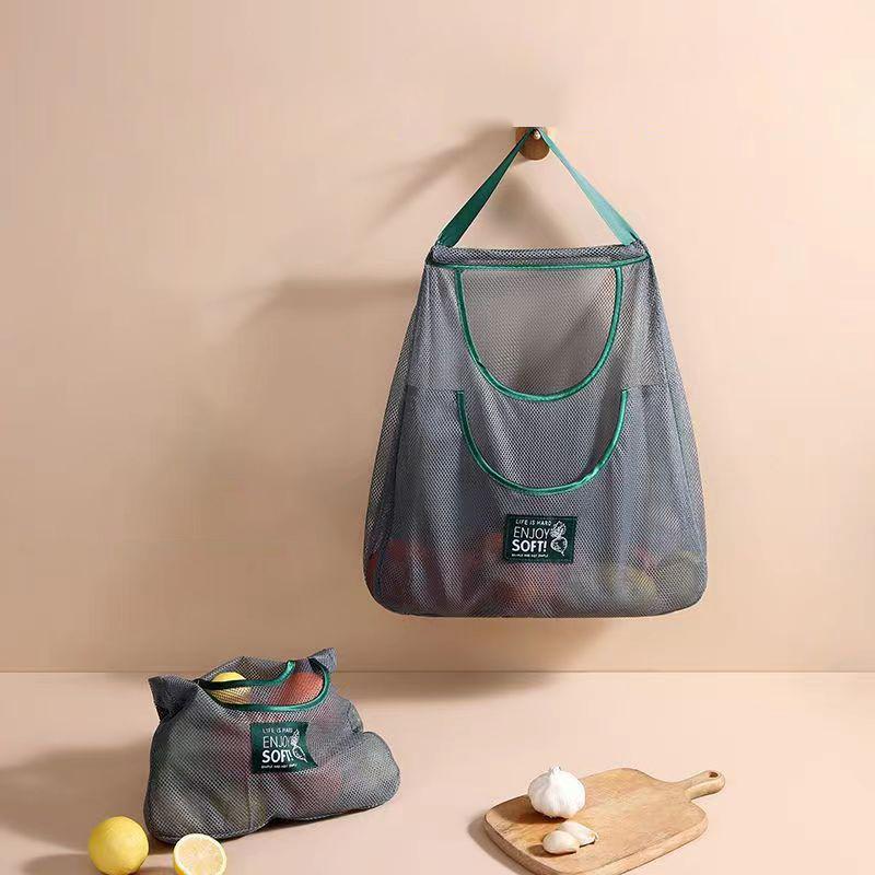 Garbage Bag Storage Box Bag Wall Hanging Bag Washable Mesh Storage Bags Plastic Bag Holder Dispenser Kitchen Tools