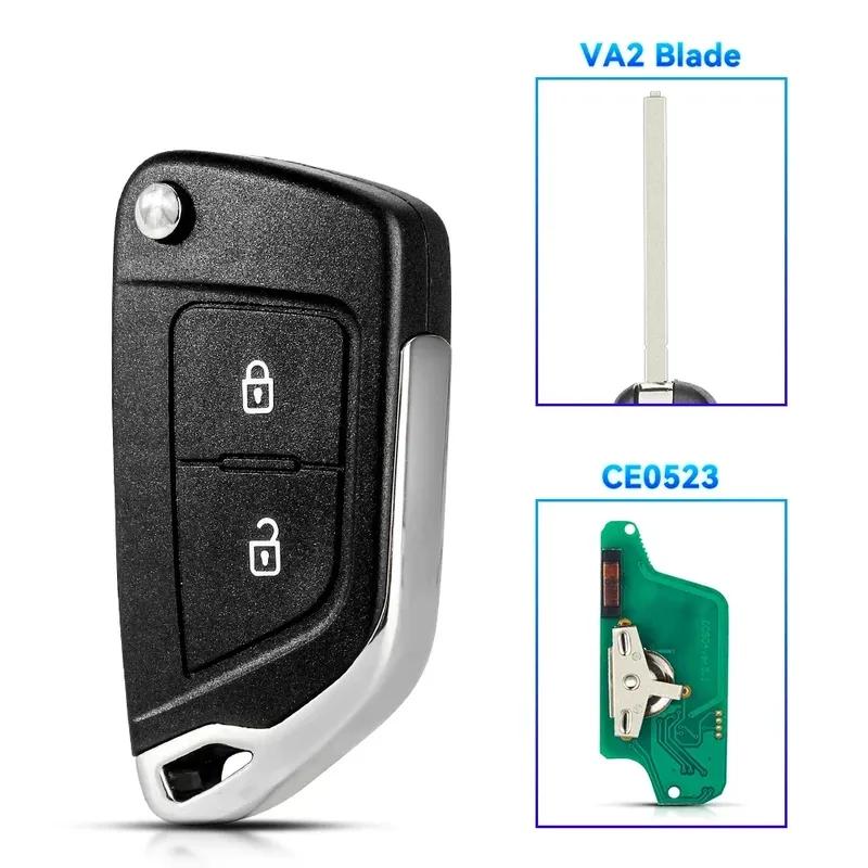 KEYYOU With Cutting Service For Citroen C4 C5 C6 C8 Xsara Picasso For Peugeot 107 207 307 308 Remote Car Key ASK/FSK 434Mhz ID46