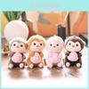 Cute Monkey Plush Keychain With Soft Short Plush For Bags And Keys