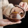 Kiln Transmutation Ceramic Teapot Retro Tea Maker Side Handle Single Pot Tea Infuser Teas Brewing Tools Teaware Kettle Teapots