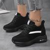 Women's Walking Sneakers Wedges High Top Lace Up Shoes Air Cushion Increased internal Fashion Girls Sneakers Grey