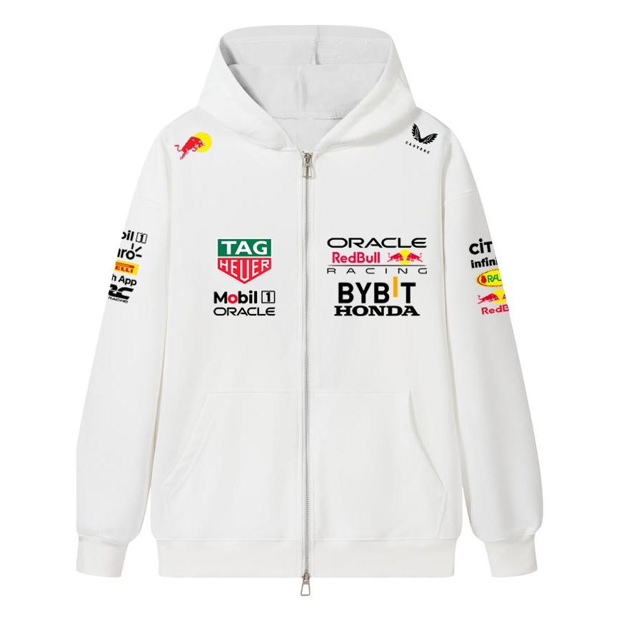 Red Bull F1 Team Zipper Hoodie Verstappen Formula 1 Racing Zipper Sweatshirt Men Women Casual Pullover