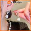 Huitan Women Drop Earrings Imitation Pearl Elegant Wedding Engagement Inlaid Bright Cubic Zirconia Accessories Trendy Jewelry