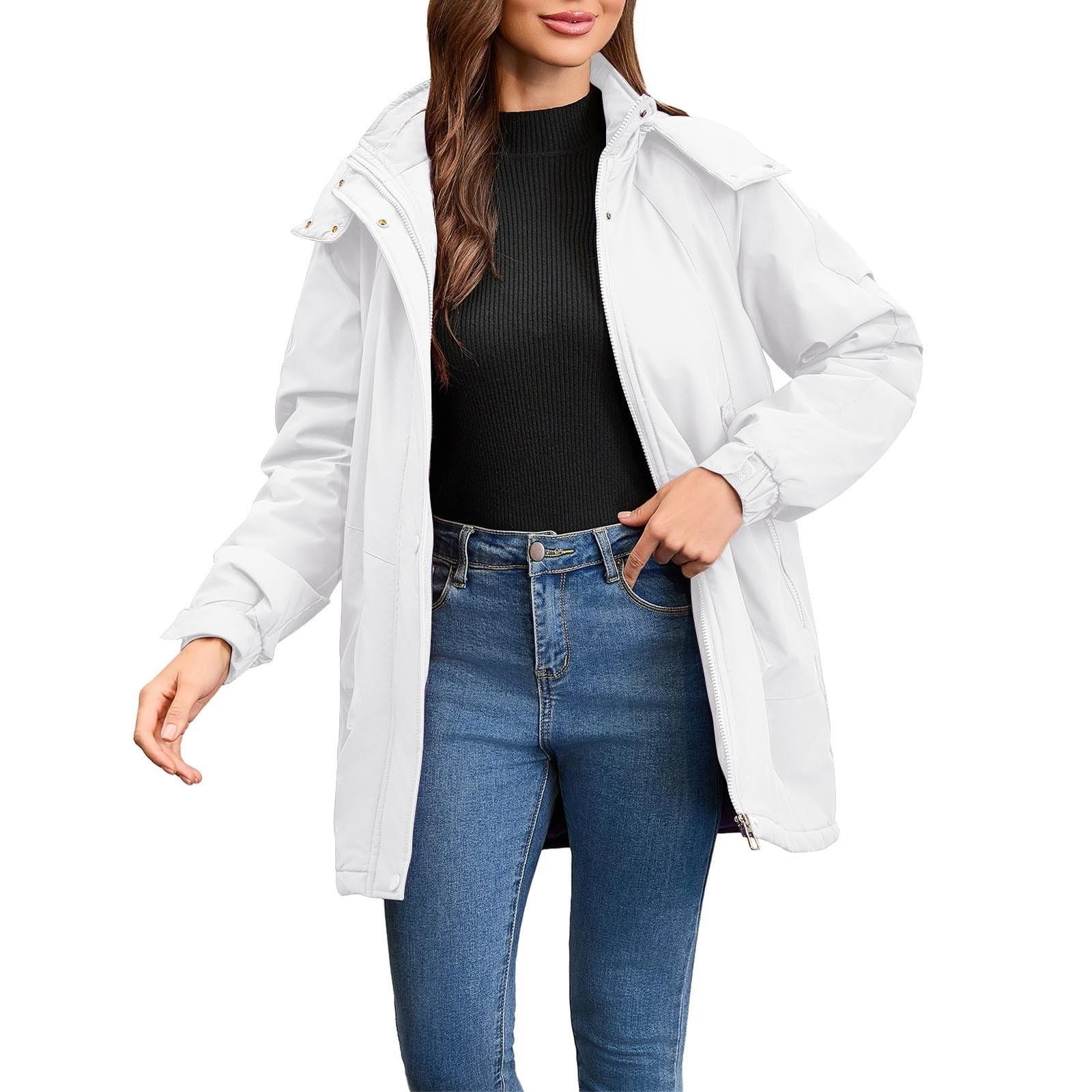 

Женская однотонная полосатая дождевик на открытом воздухе плюс водонепроницаемый плащ с капюшоном ветрозащитный XL белый