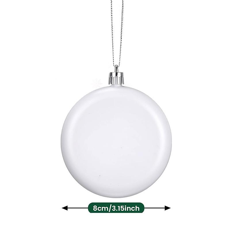 12 st Jul Blank Vita Kulor 3,15 tum Plast Vita Matta Platta Skivor Kulor Julgranshängande Dekorationer