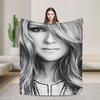 Celines Dions Flannel Blanket Winter  Warm Soft Throw Blanket for Girls Boys Outdoor Fashion Bedspread Sofa Bed Cover