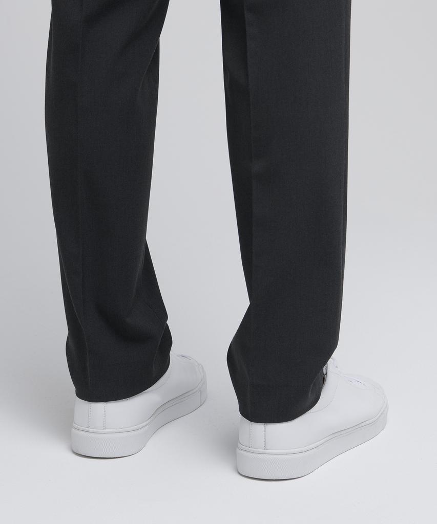MUSINSA STANDARD Tapered Hidden Elastic Waist Length Slacks [Gray]