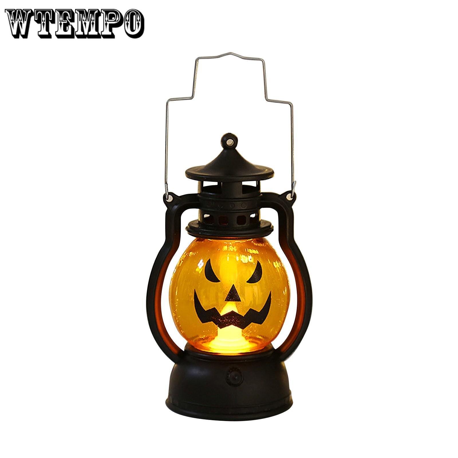 

Хэллоуин тыква лампа декоративное украшение креативная маленькая масляная лампа светодиодная электронная ветряная лампа подвесная портативная лампа пони 2pcs