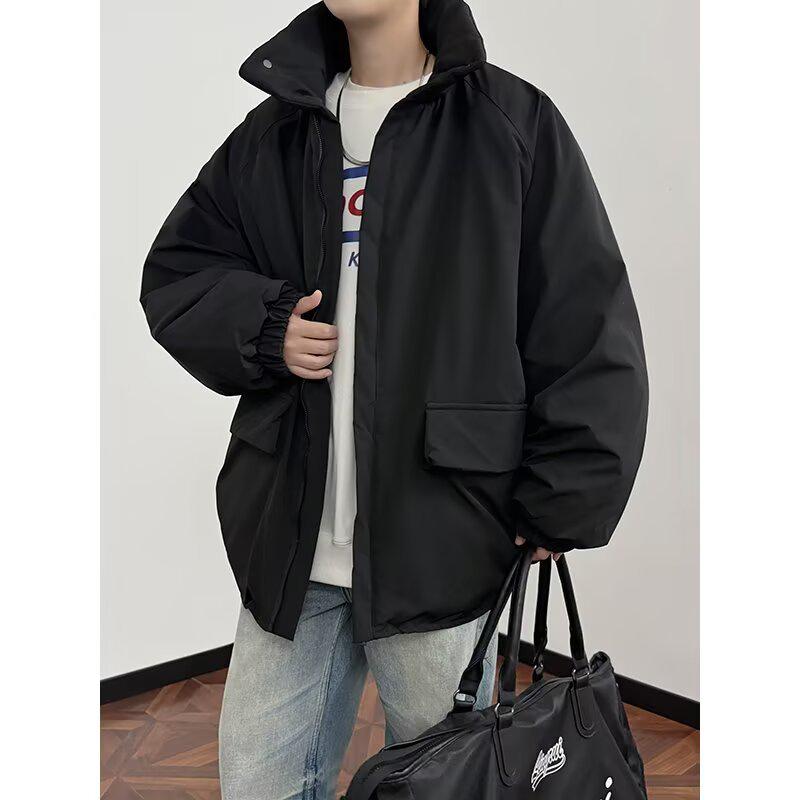 Men s Japanese Retro Stand Collar Warm Cotton Jacket XL