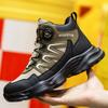 Rotating Button Work Shoes For Men Anti Puncture Work Sneakers Waterproof Black Work Safety Shoes Non Slip Steel Toe Boots Black