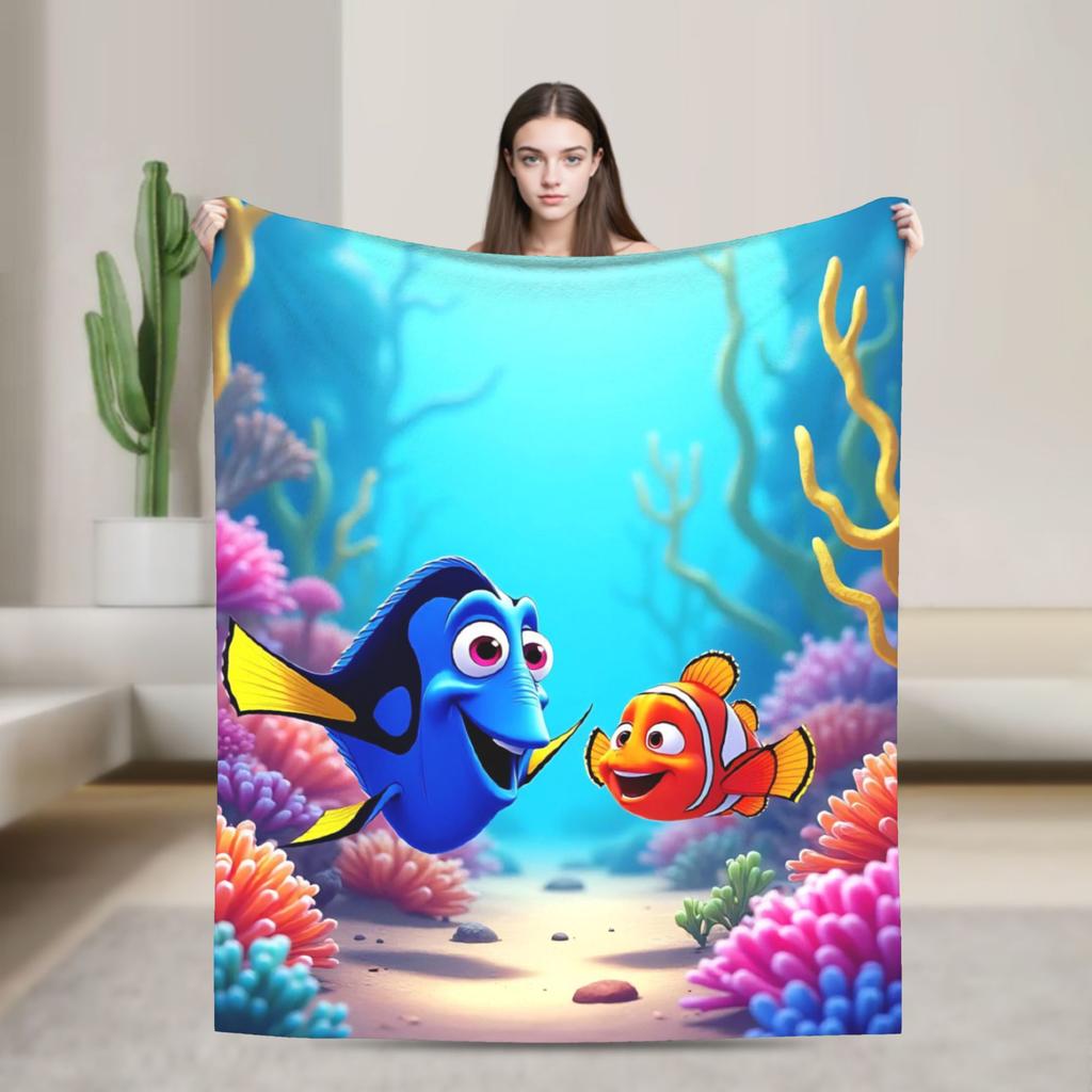 Coperte Calde e Morbide di Finding Nemo Biancheria da Letto Peluche per Bambini Coperte Morbide Copriletto in Flanella per Camera da Letto Copriletto per Divano Letto