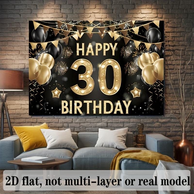2D Flat 2D Flat Banner 1 Piece 30th Birthday Background Decoration Background Photo Prop Polyester Banner Decoration