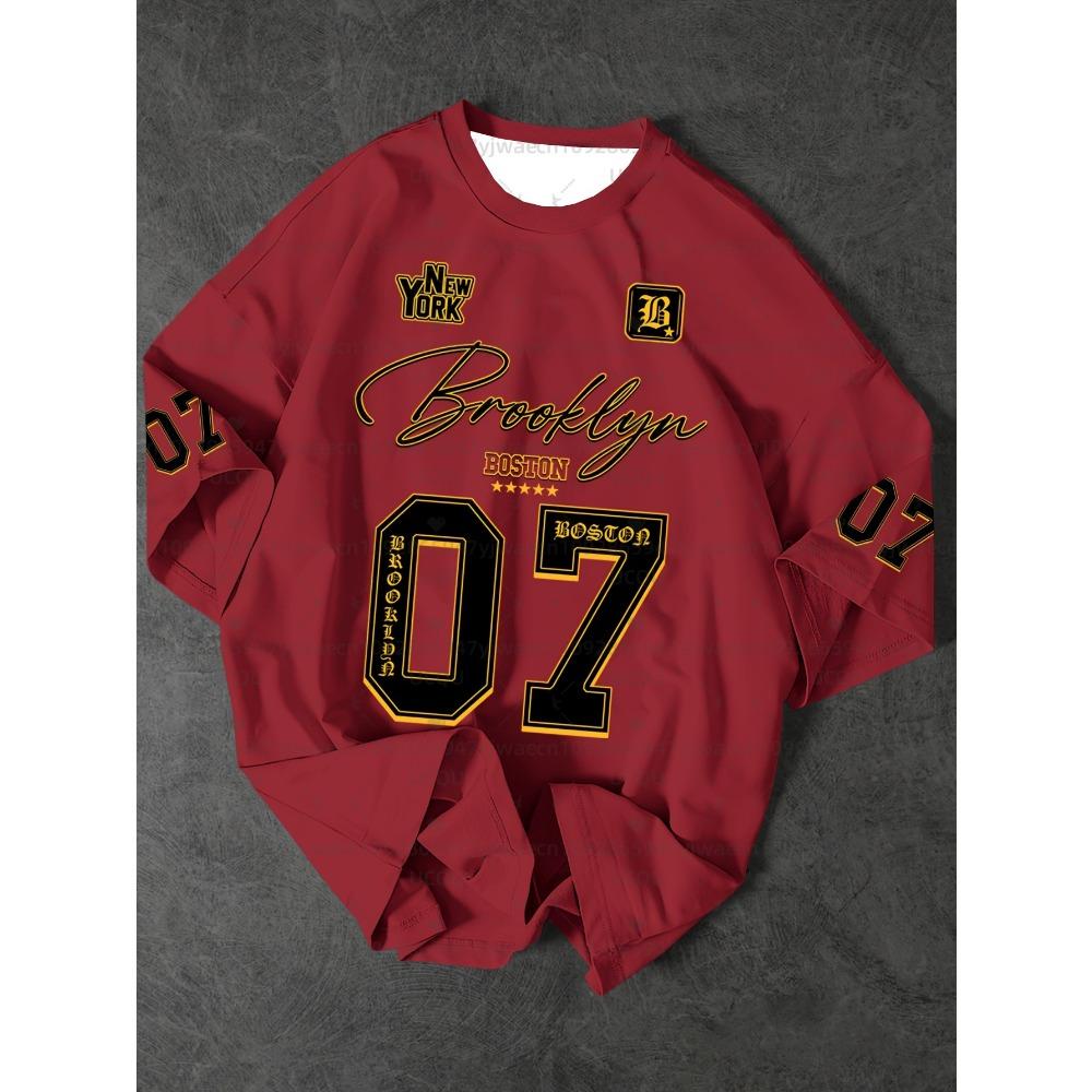 Men's Sports Jersey Brooklyn 07 Print Short Sleeve T-Shirt Summer Graphic Tee Jerseys Plus Size Women's Sport T-Shirt Tops