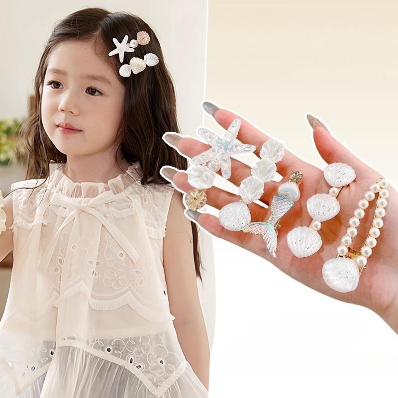 5 Pcs/Set Mermaid Starfish Shell Hairpins Girls Cute Hair Clips Hairgrips for Women Barrettes Hair Styling Tool Hair Accessories