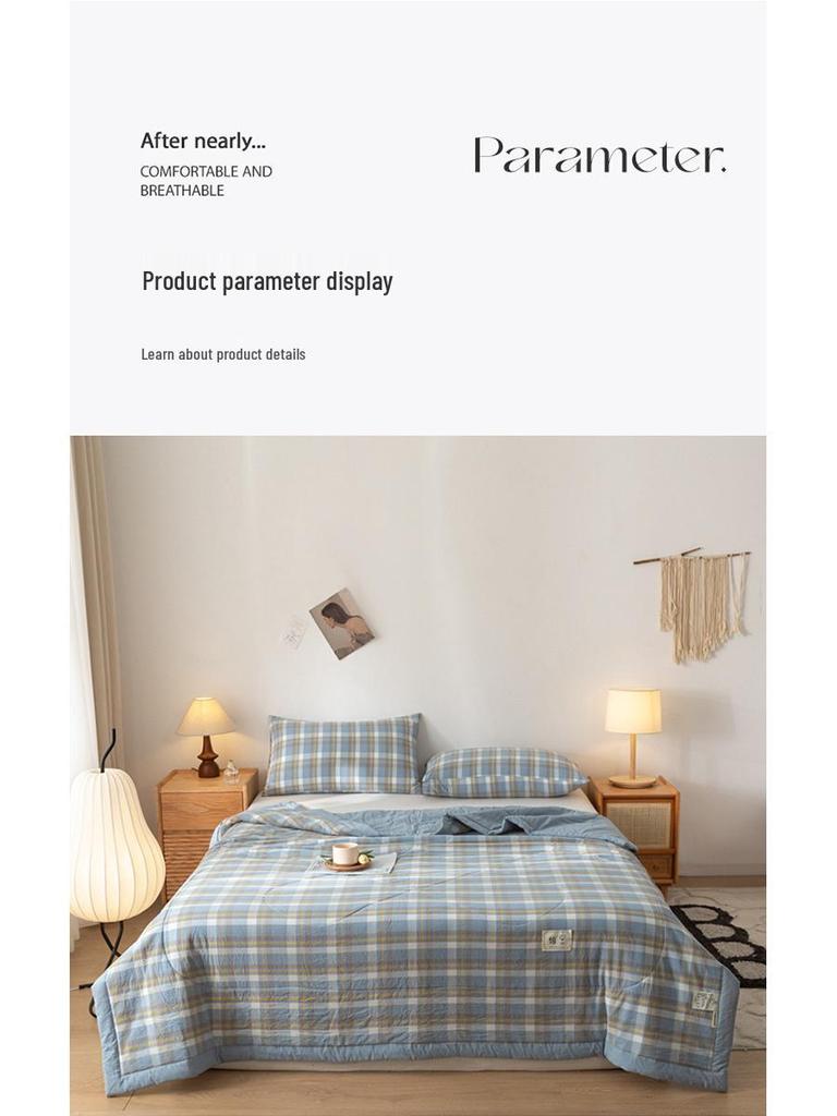 Xinjiang Cotton Summer Quilt: Lightweight, Machine-Washable, Cooling Blanket for Single or Double Beds