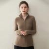 Women's High-Neck Cashmere Sweater - 2025 Autumn/Winter Collection, Half-Zip, Loose Fit, Warm, High-End Knitwear