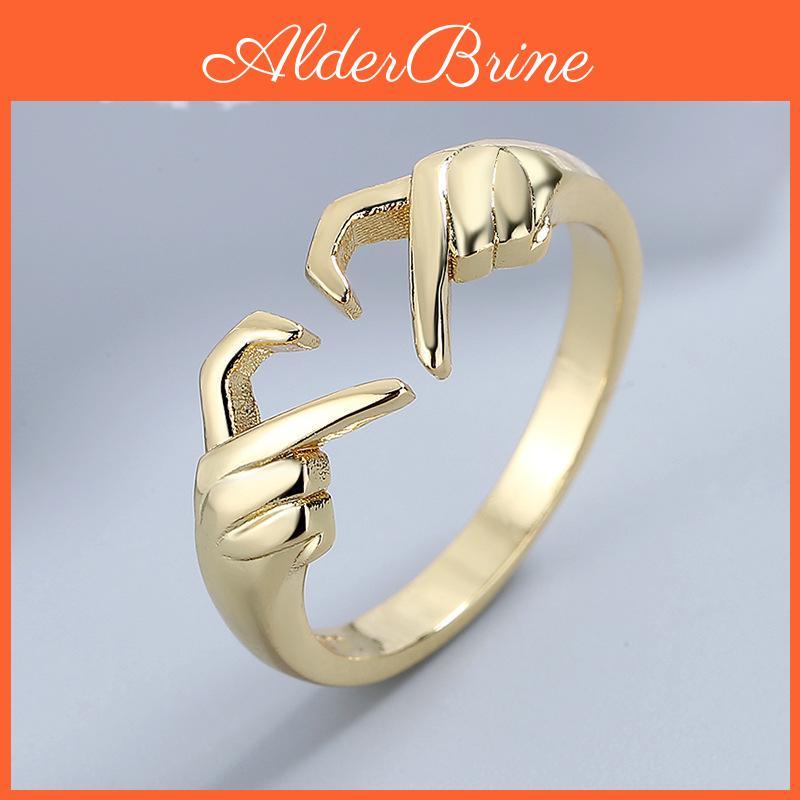In Hands Adjustable Heart Romantic Ring Gold Color Creative Couple Rings Party Jewelry Gift Personality