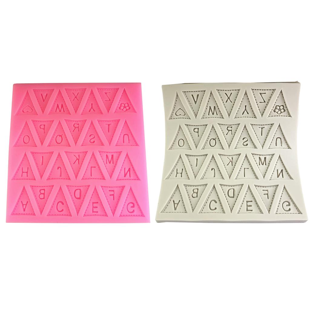 Alphabet Triangular Flag Silicone Molds Handmade for Chocolate Baking Dessert