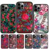 Russian Scarf Floral Phone Case For iPhone 17 Air 15 16 Cover  11 13 14 Pro Max 12 Plus Max Fundas