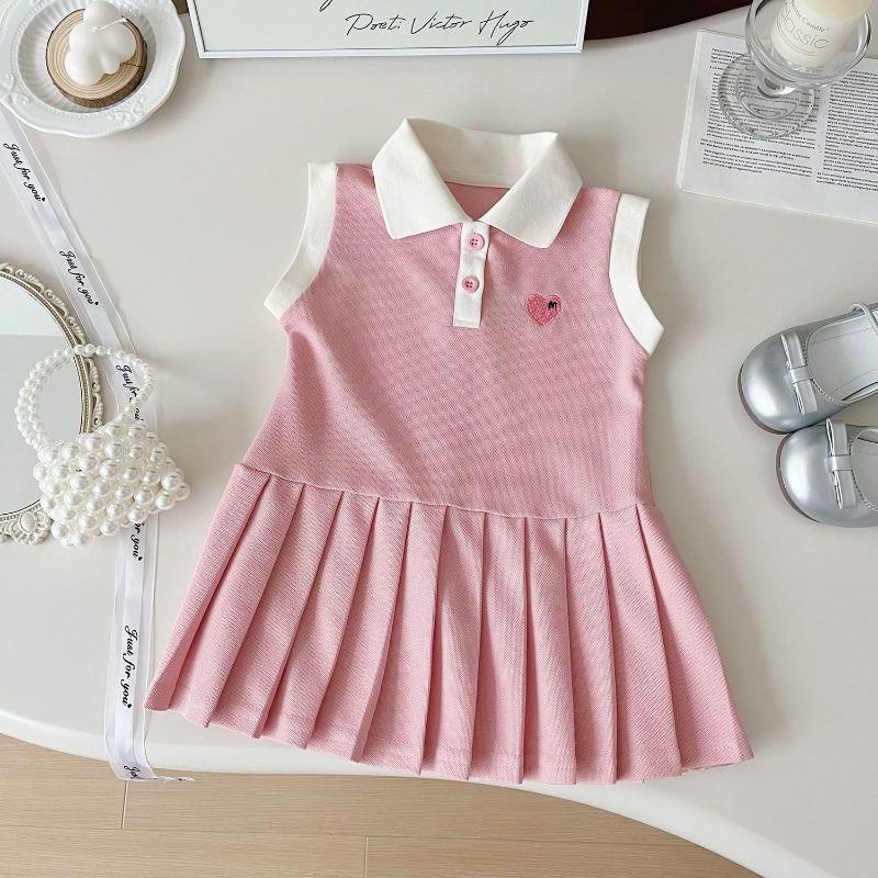 Children Dress Spring Summer Turn Down Collar Kids Clothes Fashion Toddler Baby Girls Clothing Summer Dress Girl Clothes