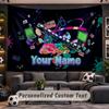 Wall Hanging Tapestry Custom NameSplatoon Pattern Personalized Printed Fabric Wall Decor