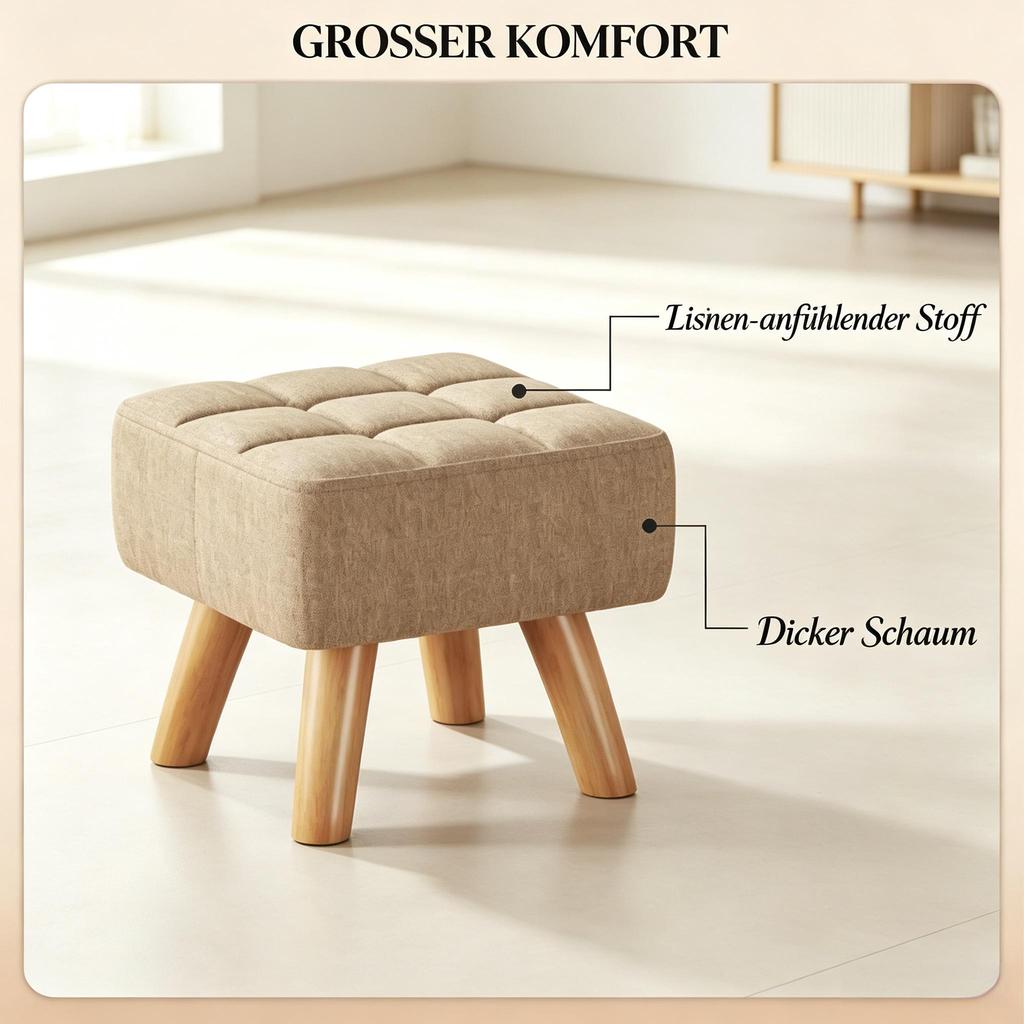 Comfortable Stool with Padded Seat, Stable Square Stool, Seat Stool for Flexible Use (only with 1pc stool)
