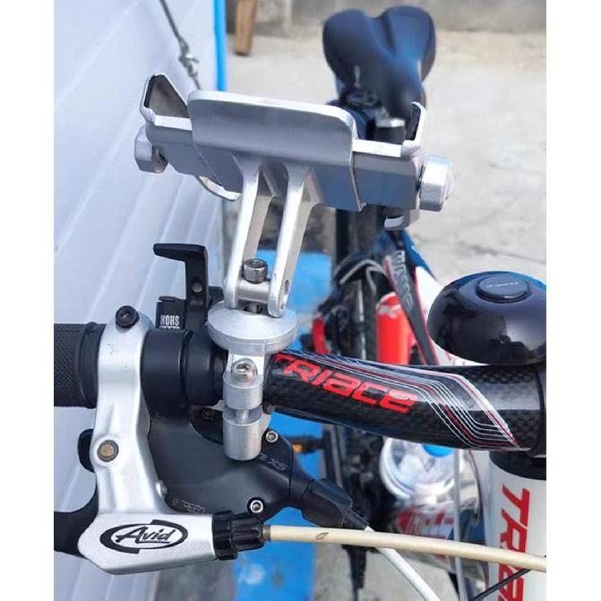 Upgraded Bike Motorcycle Phone Mount Solid Aluminium Phone Holder for Motorcycle and Bike,Anti Shake Metal Phone Holder Fits Phone up to 3.7''