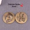 Retro Brass Chairman Mao Keychain Pendant: Small Bronze Statue Ornament & Desk Accessory