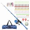 Dětský rybářský prut Teleskopický rybářský prut a naviják Kombinovaná sada s rybářskými nástrahami Rybářské vlasce Rybářské háčky