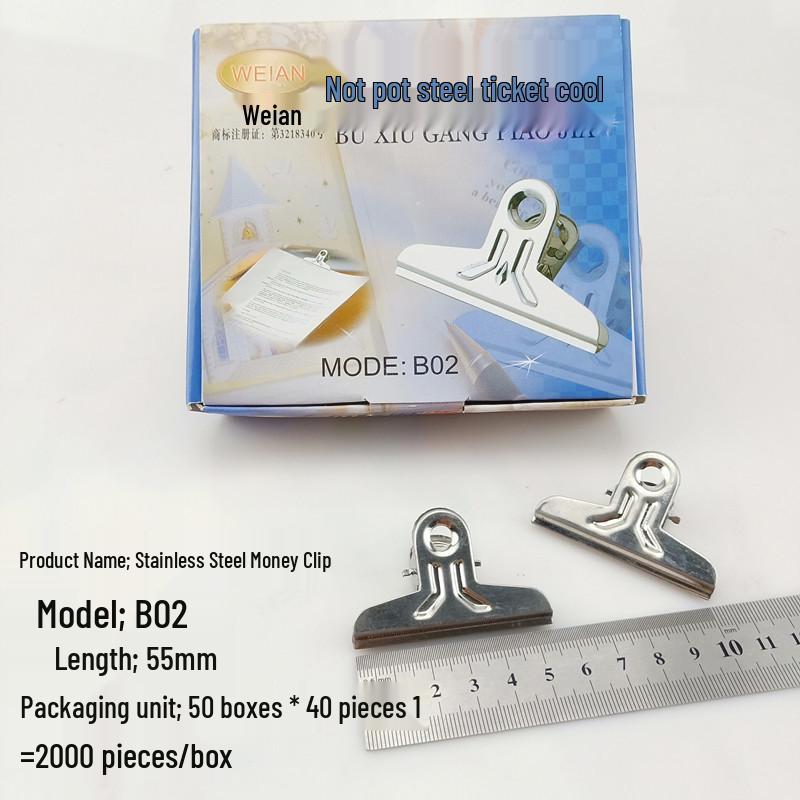 Stainless Steel Bill Clip for Office: Available In Extra Large, Large, Medium, Small Sizes for Finance, Iron Receipts, and Stationery Supplies.