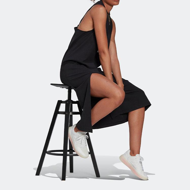Adidas New Ribbed Sleeveless Dress With Brand Logo Women Dress Black HG4378