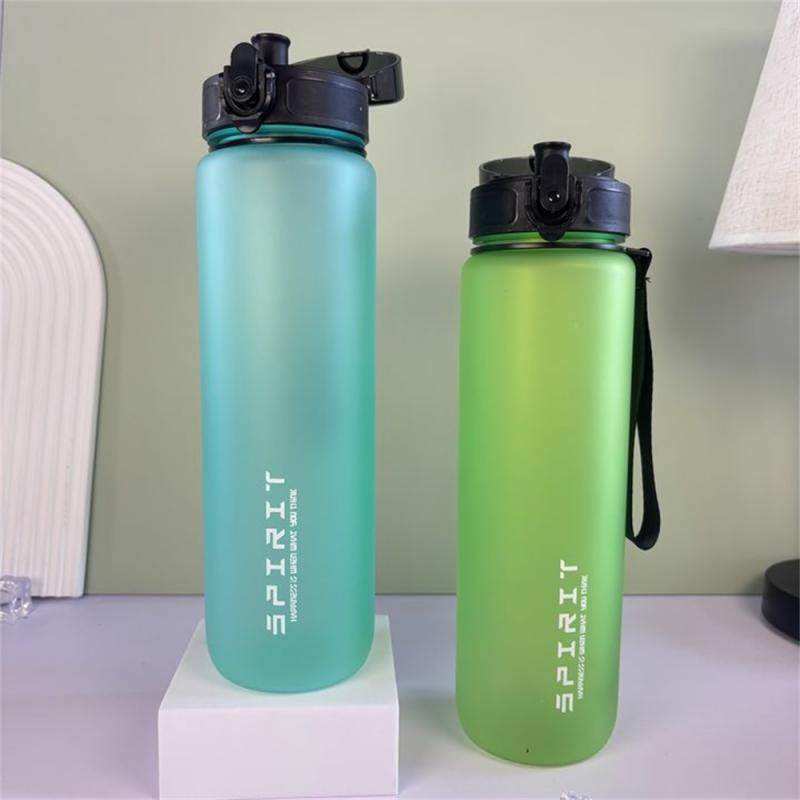 1L Sports Water Bottle High Capacity Plastic Fitness Portable Leakproof Drinking Bottle Camping Hiking Sports Cups