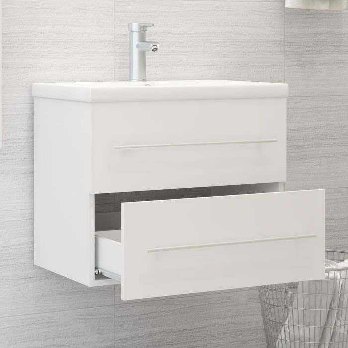 VidaXL Armoire d'évier Blanc 60x38,5x48 cm Aggloméré