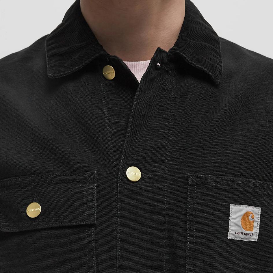 Carhartt WIP Square Label Button Front Pocket Long Sleeve Jacket Men jackets I034787-00E-4O