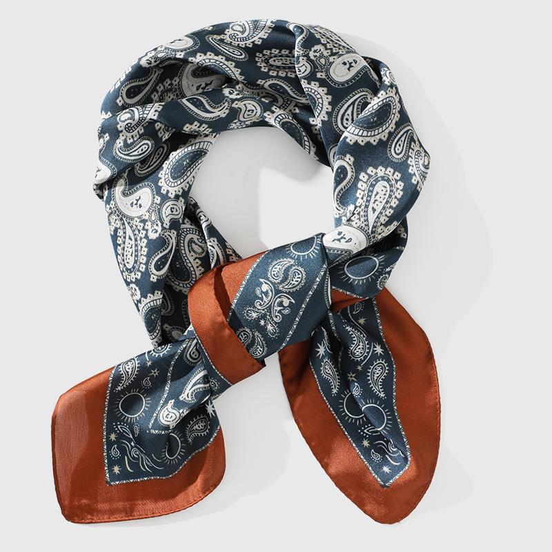Women s square Neck Scarf Muslim Headscarf, Hair Band Square Scarf Wonderful Design Cashew Printed Headscarf