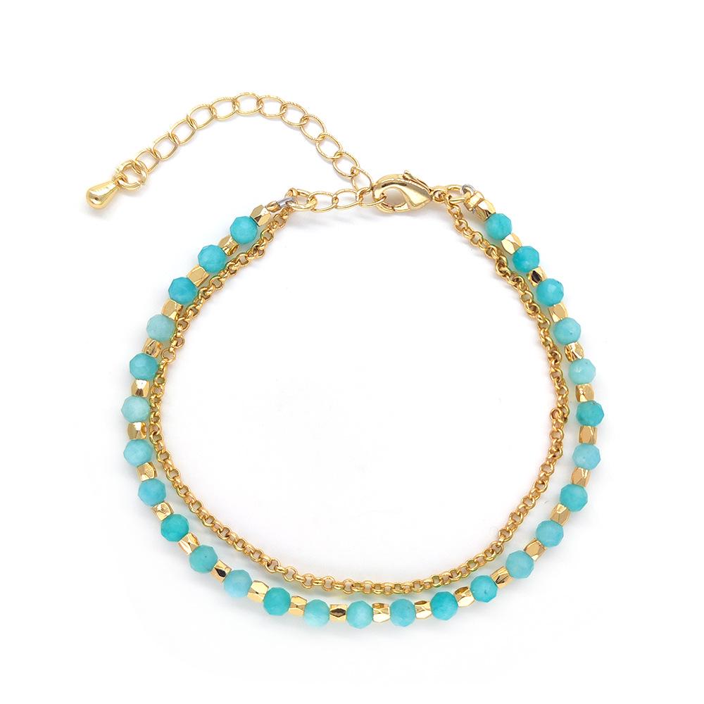 

Богемский женский многослойный браслет из бисера и турмалина