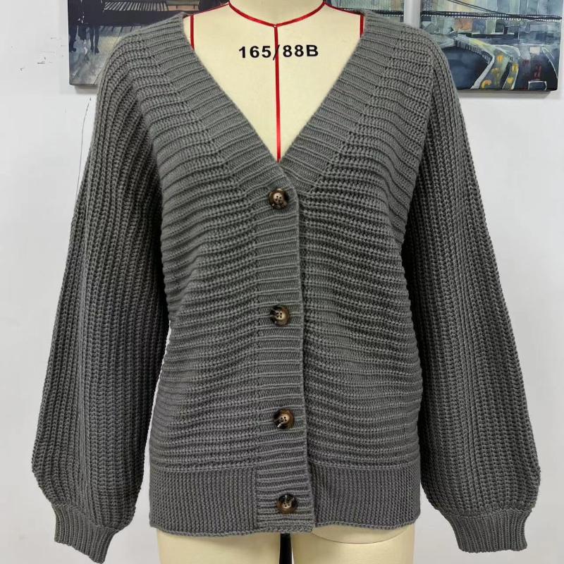 

IHUASU Осенне-зимний вязаный женский свитер, однотонный вязаный кардиган, свободный свитер для женщин XL серый