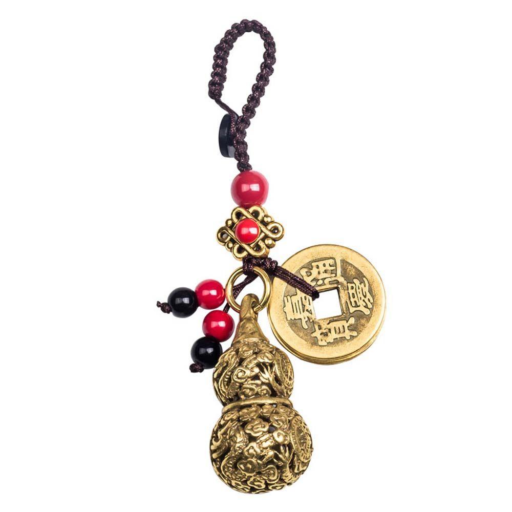 Bell Auspicious Gourd Fengshui Car Keyring Jewelry Findings Keychain Components Brass KeyChains