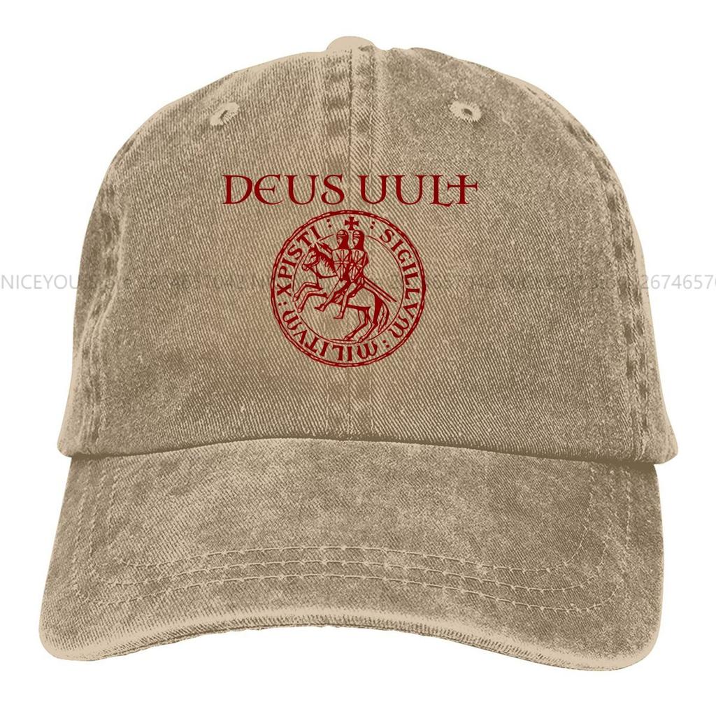 Deus Vult Crusader Sigil Baseballkappen, Schirmmützen, Templer-Sonnenschutzhüte für Herren