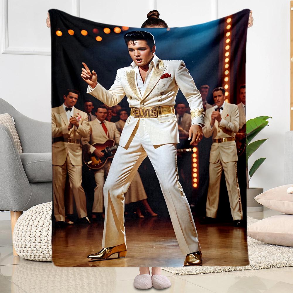 Elvis Presley Performance Blanket Soft Warm Cozy Perfect for Sofa Livingroom Seaside for All Occasions Modern Style Gifts For Family Or Friends